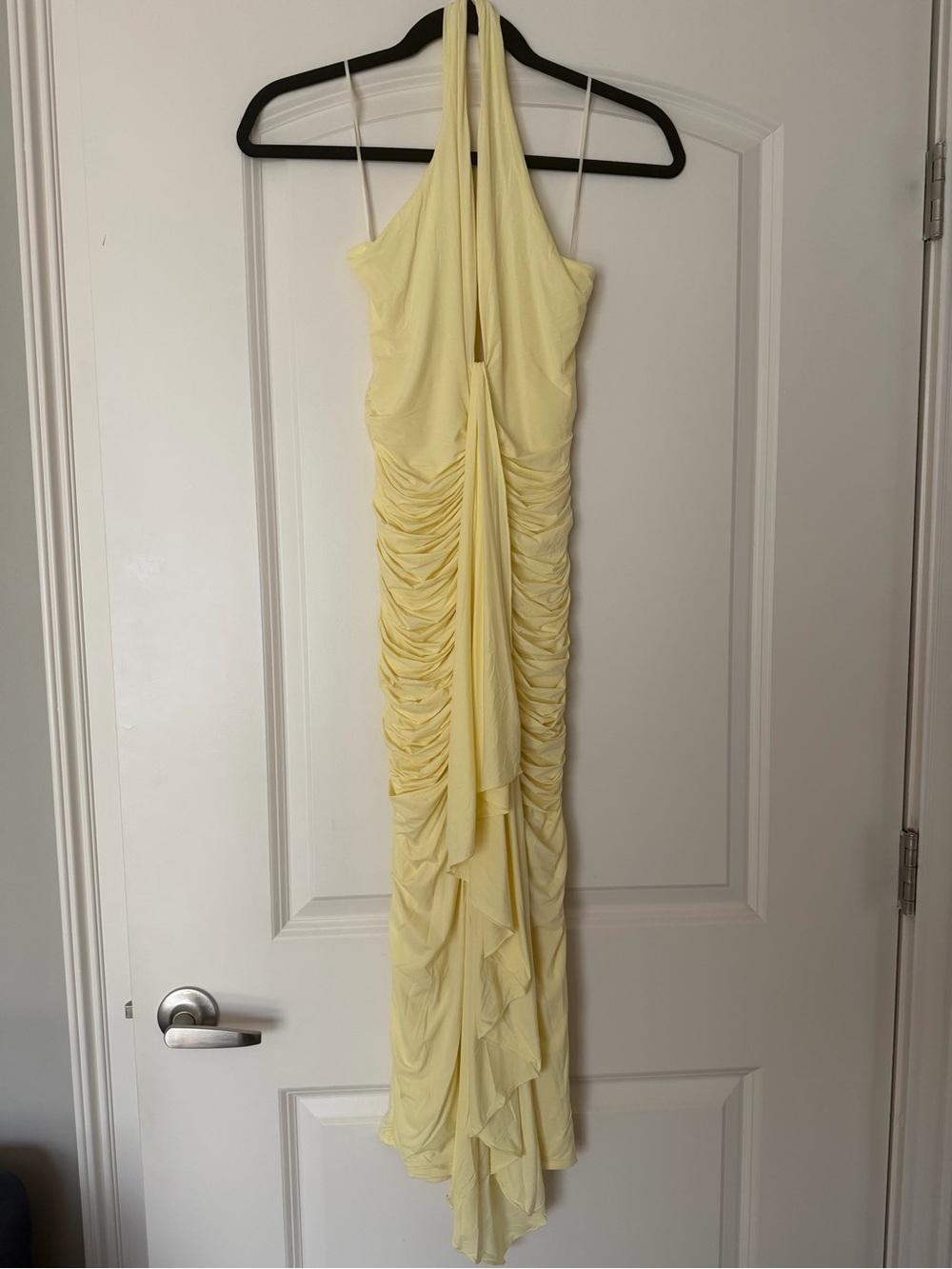 Naked Wardrobe Ruched Halter Maxi Dress